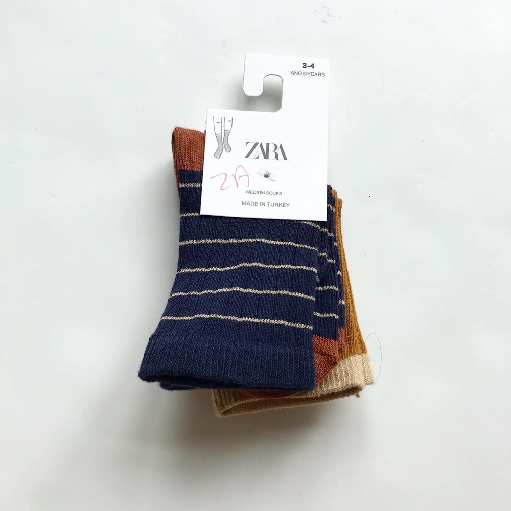 Zara NWT stripe ribbed socks 3-4T/8-9Y/9-10Y